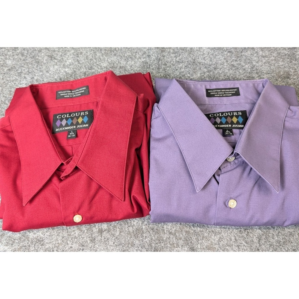 Colours by Alexander Julian Long Sleeve Shirt Men's 16.5  - 32/33 Lot of 2